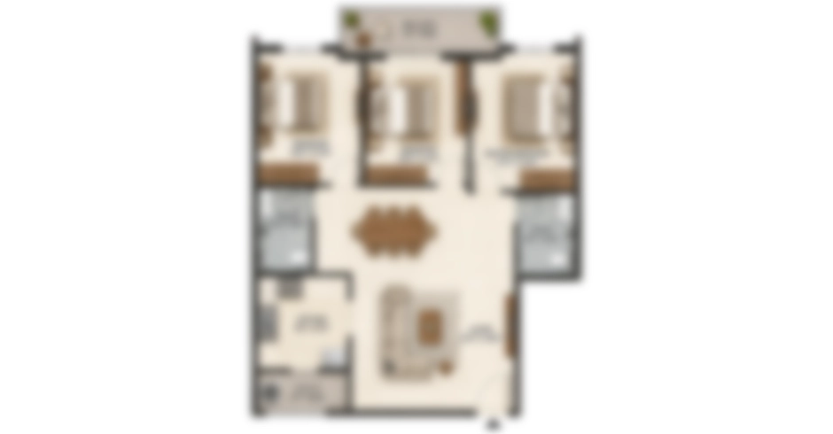 Mountain City 3 BHK Floor Plan